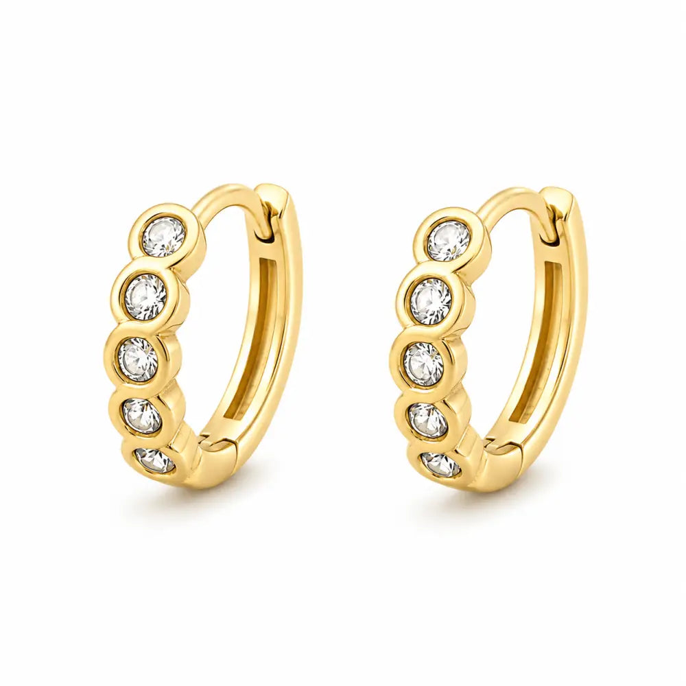 Agatha Huggie Hoop Earrings - Gold - Earrings