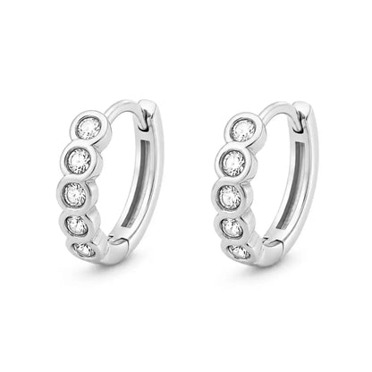 Agatha Huggie Hoop Earrings - Silver - Earrings