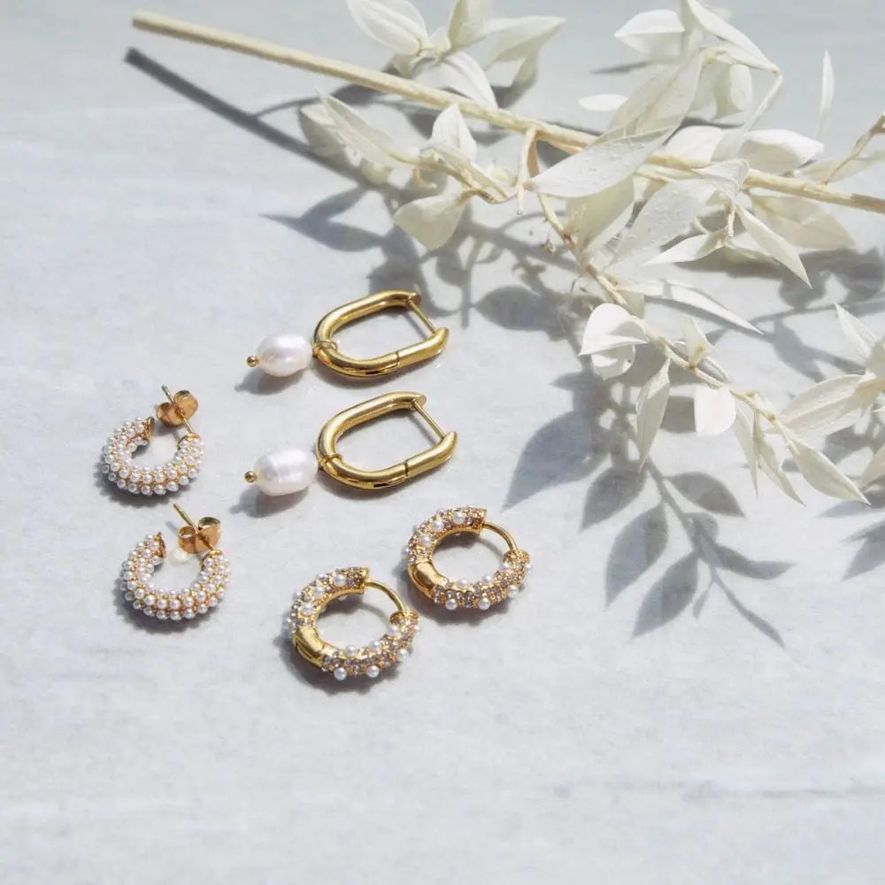 Alice Pearl Hoop Earrings - Earrings