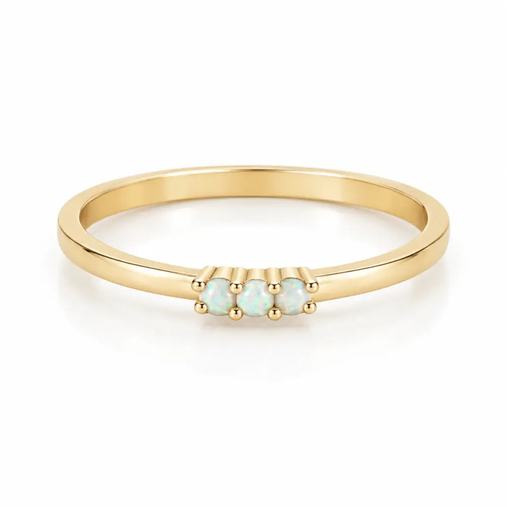 Ally Opal Ring - Silver / 5 - Rings
