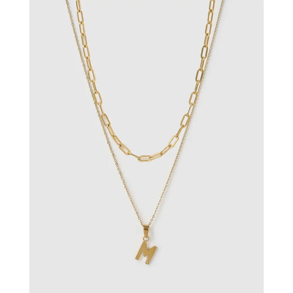 Alphabet Gold Necklace Stack - M - Necklaces