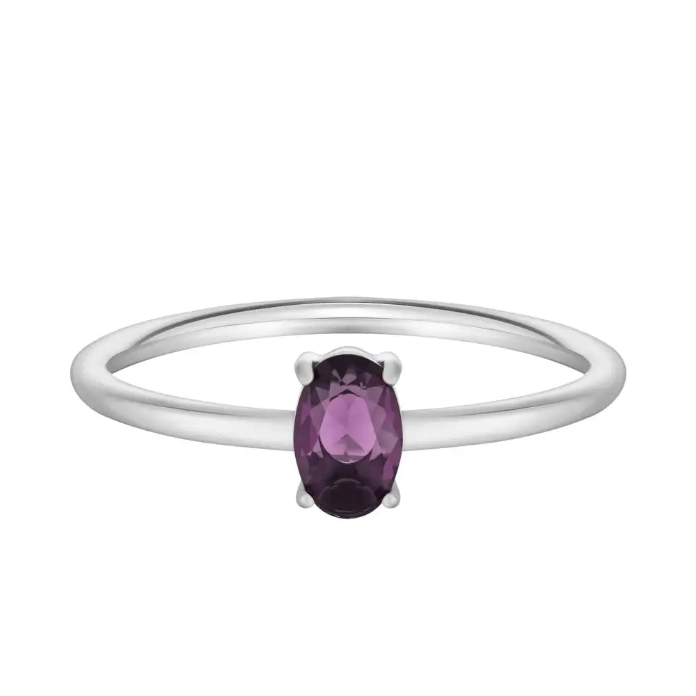 Always Birthstone Ring - Silver / 6 / February - Rings