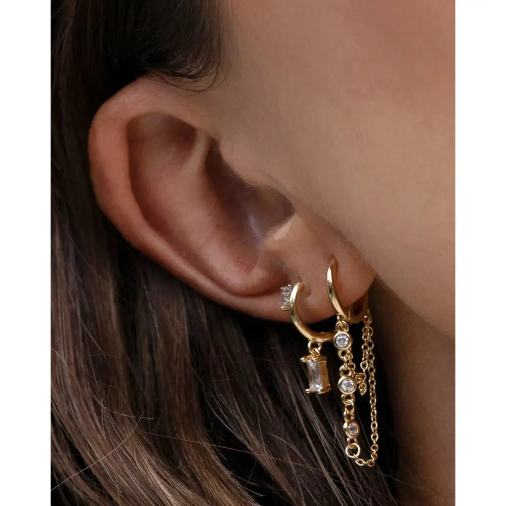Amaretto Gold Huggie Earrings - Earrings