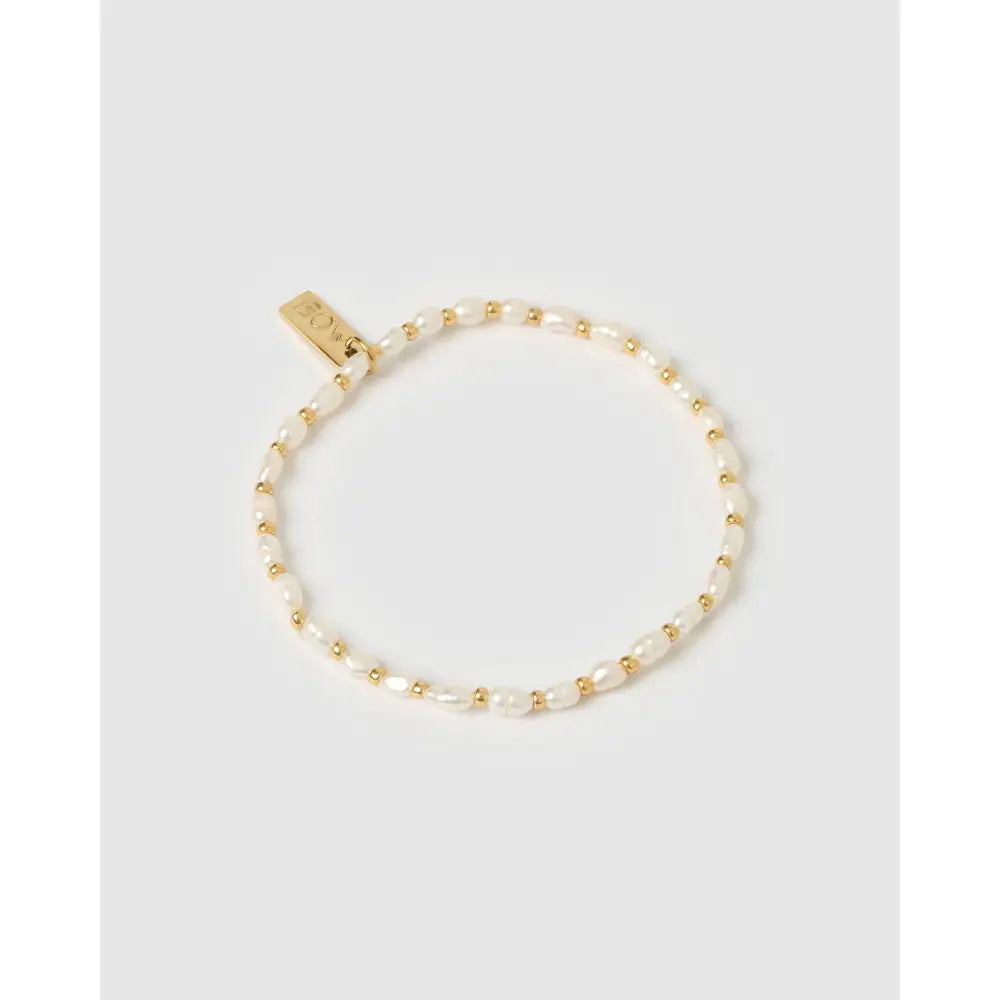 Amber Pearl Gold Bracelet - Gold - Bracelets