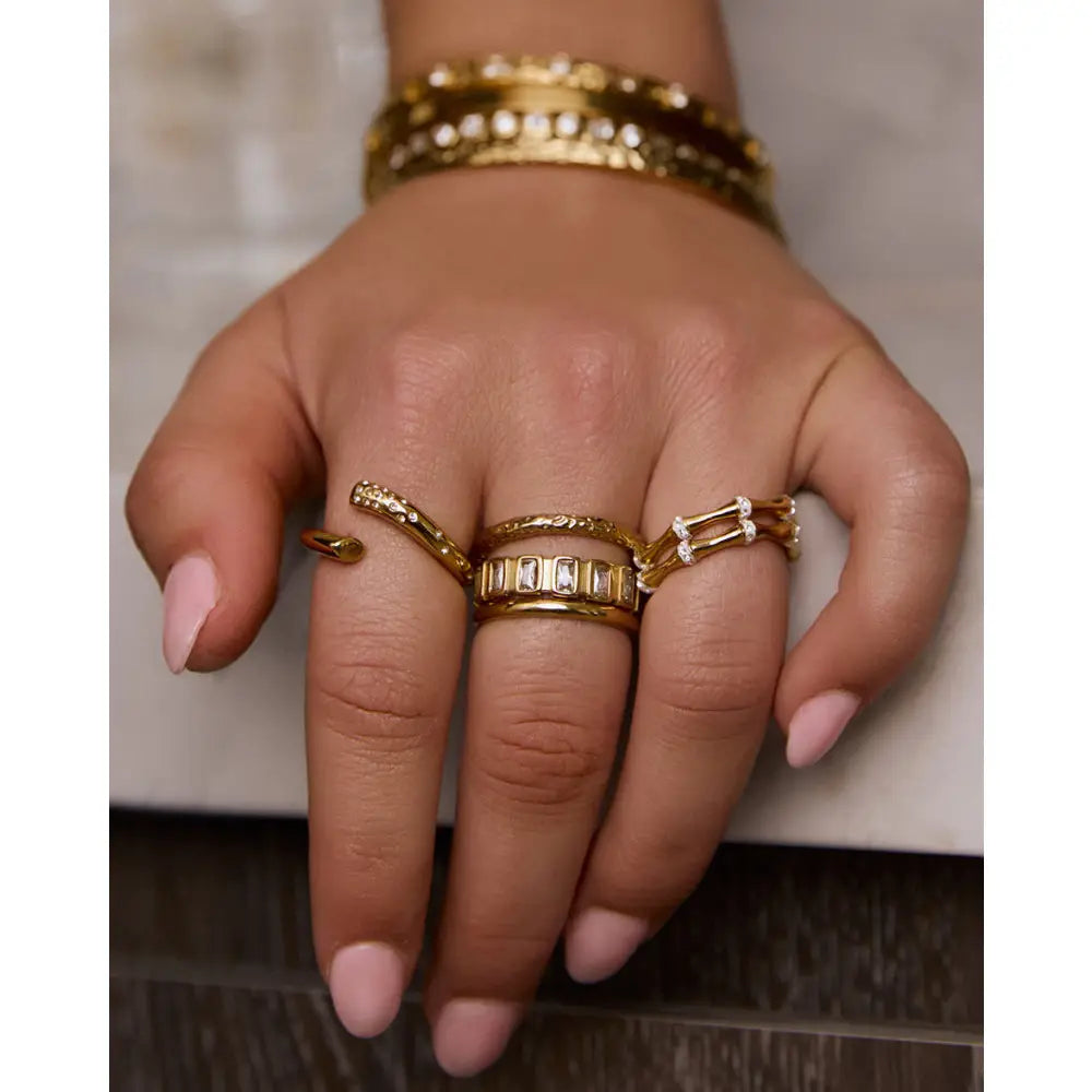 Anastasia Gold Ring with Stones - Rings