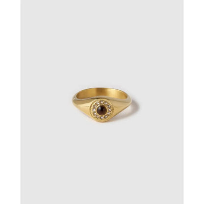 Angelo Gold Ring with Tiger’s Eye - Tiger’s Eye / 6 - Rings