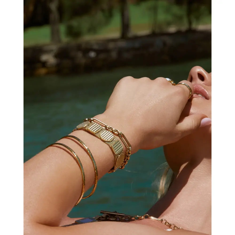 Archie Double Gold Bracelet Stack - Bracelets