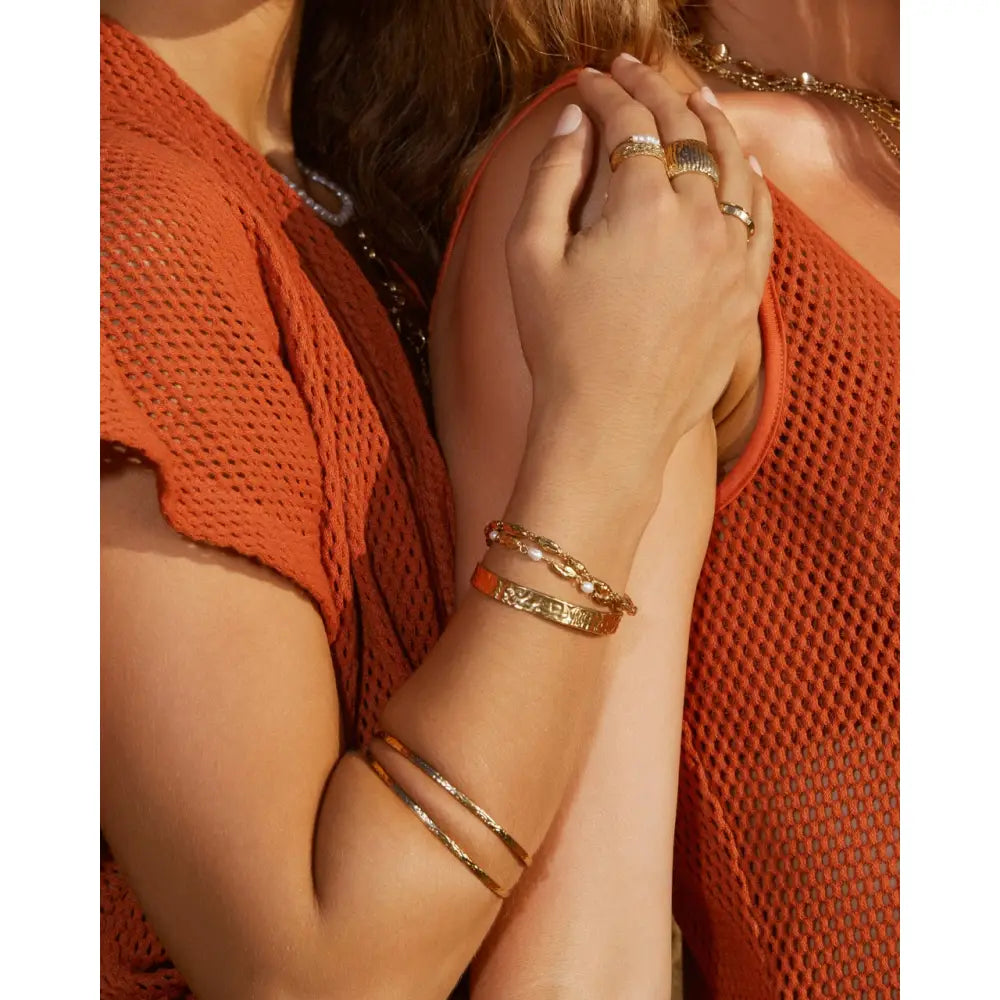 Archie Double Gold Bracelet Stack - Bracelets