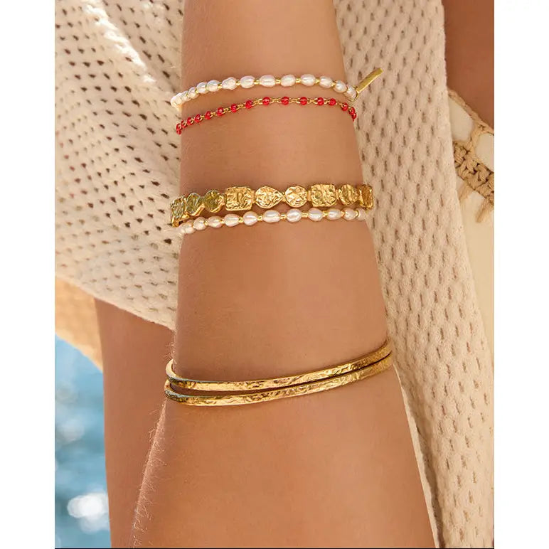 Archie Double Gold Bracelet Stack - Bracelets