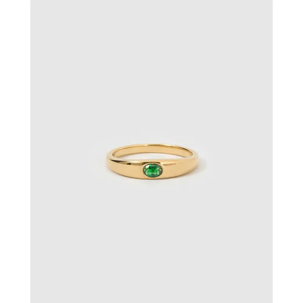 Aria Gold Ring - Emerald / 6 - Rings