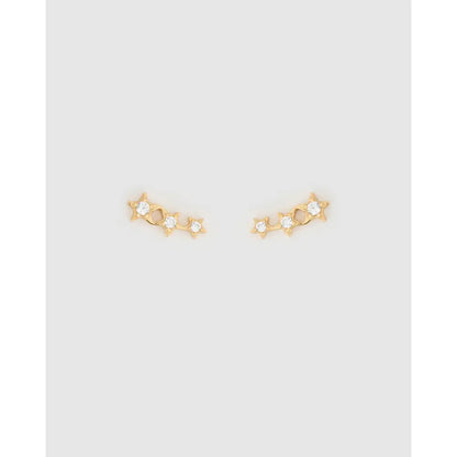 Astra Triple Star Gold Stud Earrings - Earrings