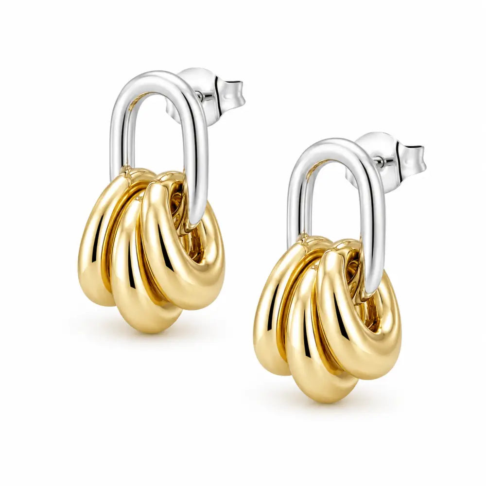 Audrey Stud Earrings - Gold & Silver Mix - Earrings