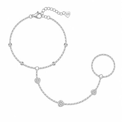 August Hand Chain Bracelet - Silver - Bracelets