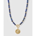 Azure Lapis Lazuli Gold Charm Necklace - Short - Necklaces