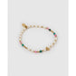 Beaded Gemstone and Pearl Initial Gold Bracelet - C - Bracelets