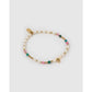 Beaded Gemstone and Pearl Initial Gold Bracelet - D - Bracelets