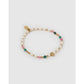 Beaded Gemstone and Pearl Initial Gold Bracelet - E - Bracelets