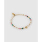 Beaded Gemstone and Pearl Initial Gold Bracelet - G - Bracelets
