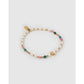 Beaded Gemstone and Pearl Initial Gold Bracelet - K - Bracelets