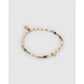 Beaded Gemstone and Pearl Initial Gold Bracelet - L - Bracelets