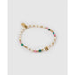 Beaded Gemstone and Pearl Initial Gold Bracelet - M - Bracelets