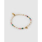 Beaded Gemstone and Pearl Initial Gold Bracelet - O - Bracelets