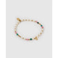 Beaded Gemstone and Pearl Initial Gold Bracelet - Q - Bracelets