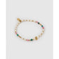 Beaded Gemstone and Pearl Initial Gold Bracelet - S - Bracelets