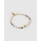 Beaded Gemstone and Pearl Initial Gold Bracelet - X - Bracelets