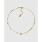 Beaded Gemstone and Pearl Initial Gold Necklace - Necklaces