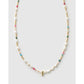 Beaded Gemstone and Pearl Initial Gold Necklace - I - Necklaces