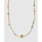 Beaded Gemstone and Pearl Initial Gold Necklace - K - Necklaces
