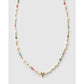 Beaded Gemstone and Pearl Initial Gold Necklace - Y - Necklaces