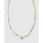 Beaded Gemstone and Pearl Initial Gold Necklace - Z - Necklaces