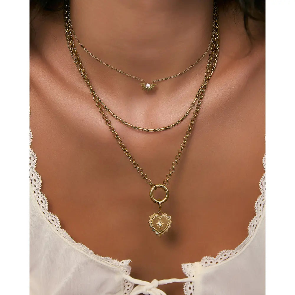 Belle Gold Heart Necklace - Necklaces