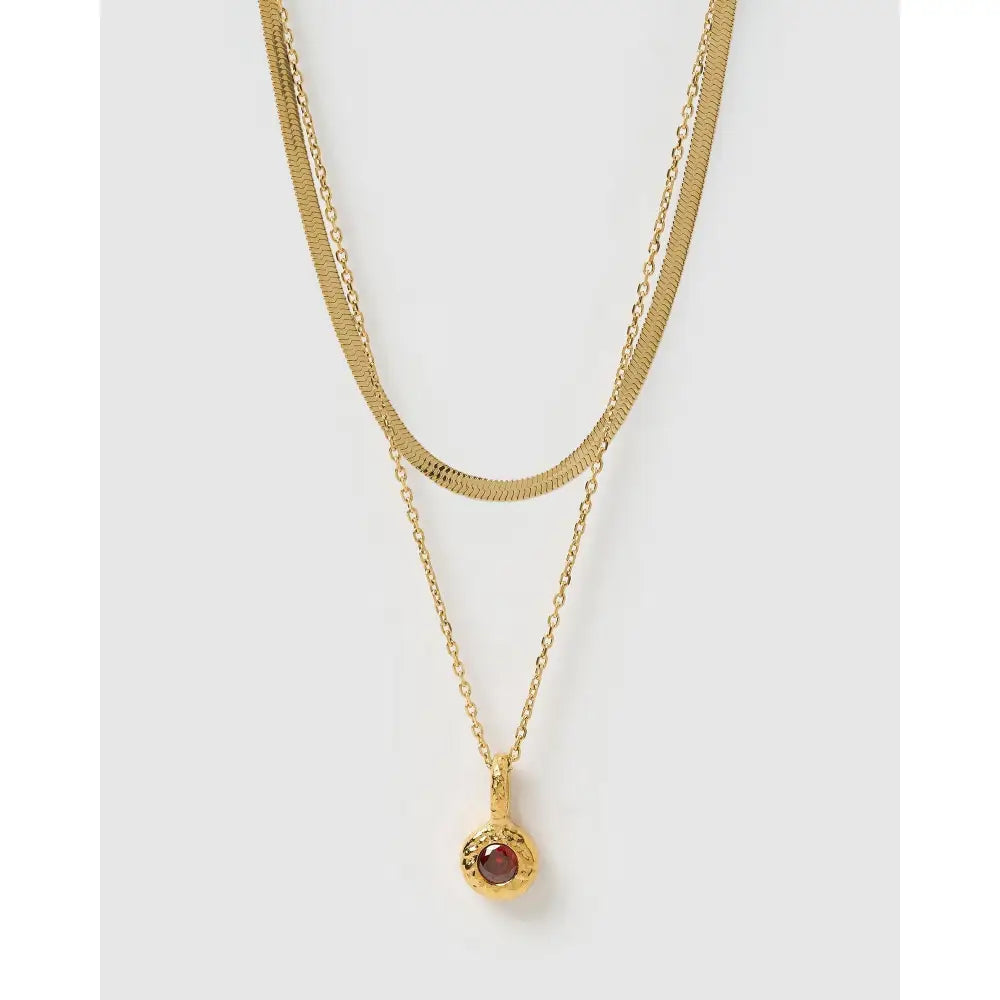 Birthstone Gold Necklace Stack - Necklaces