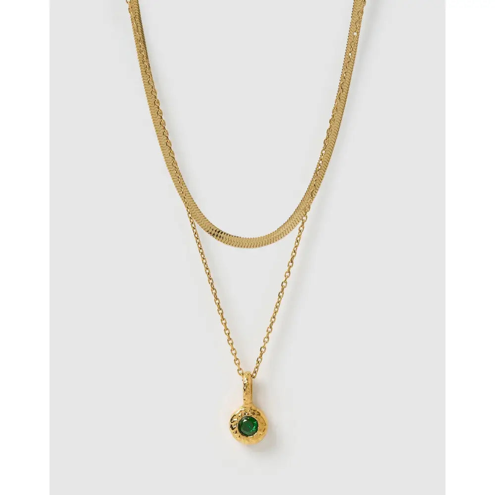 Birthstone Gold Necklace Stack - Necklaces