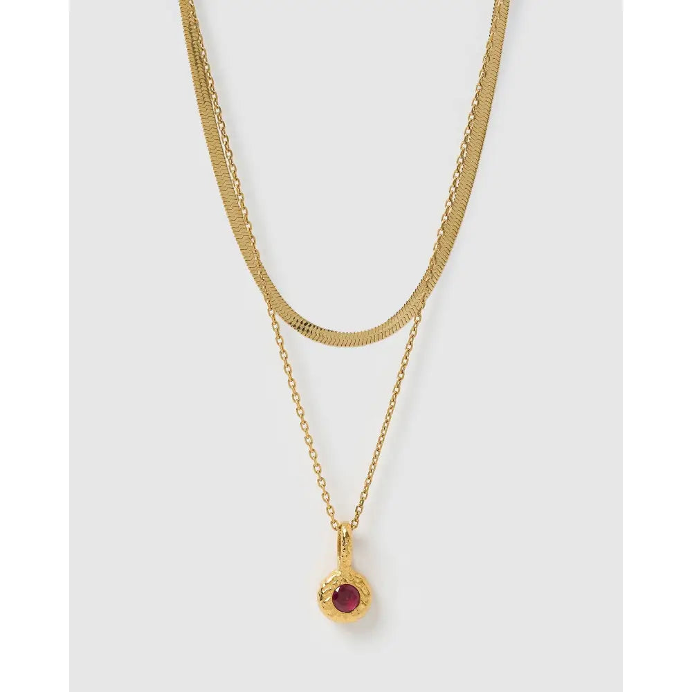 Birthstone Gold Necklace Stack - Necklaces