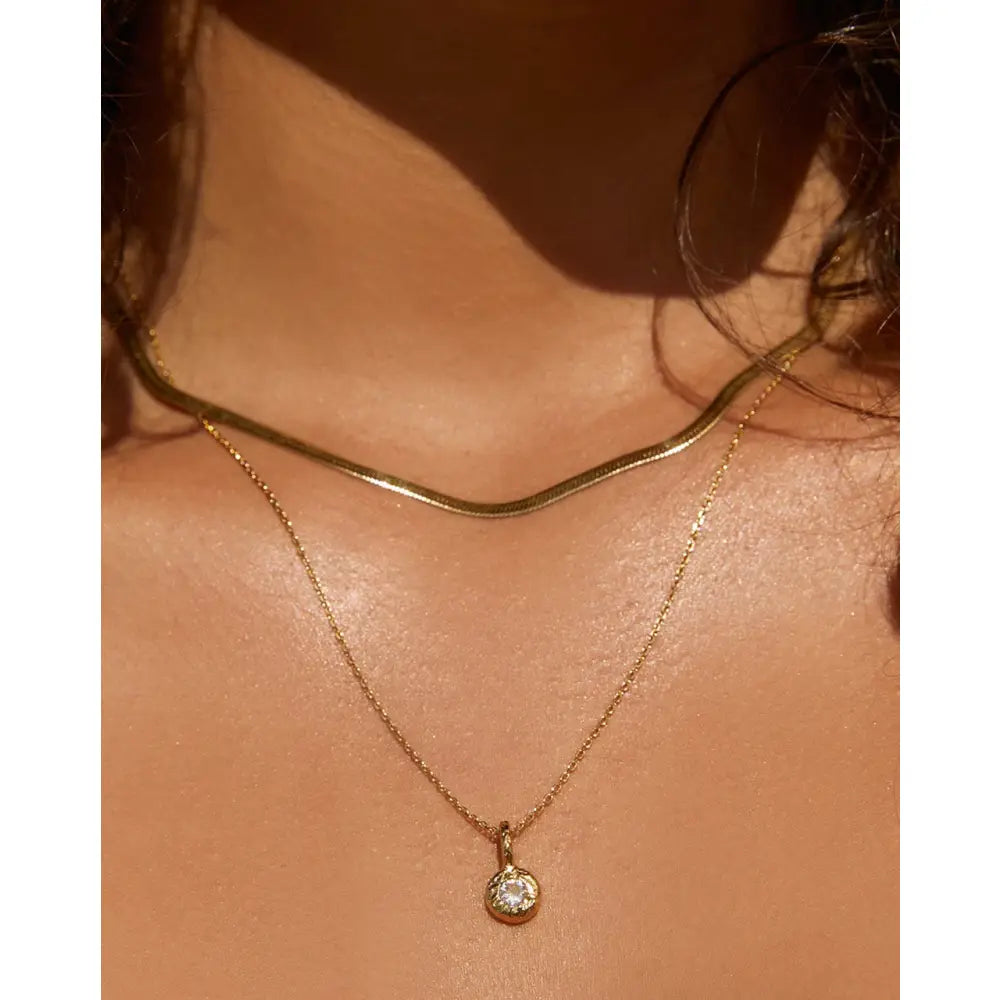 Birthstone Gold Necklace Stack - Necklaces