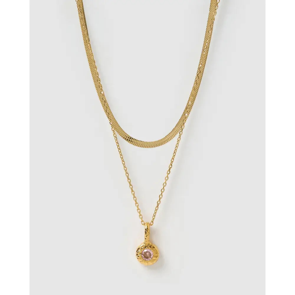 Birthstone Gold Necklace Stack - Necklaces