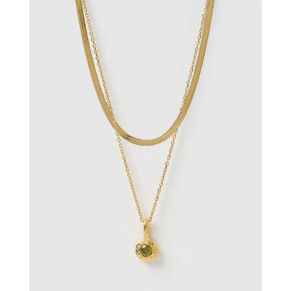 Birthstone Gold Necklace Stack - Necklaces