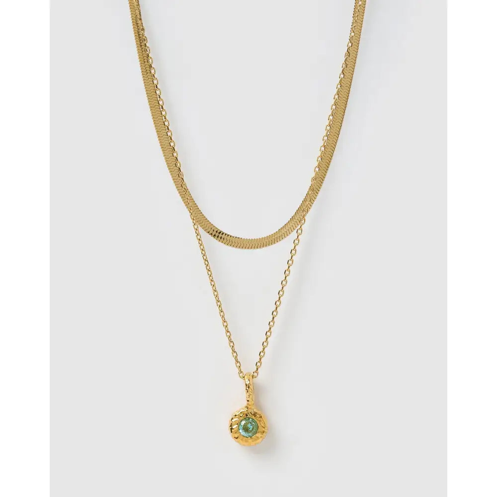 Birthstone Gold Necklace Stack - Necklaces