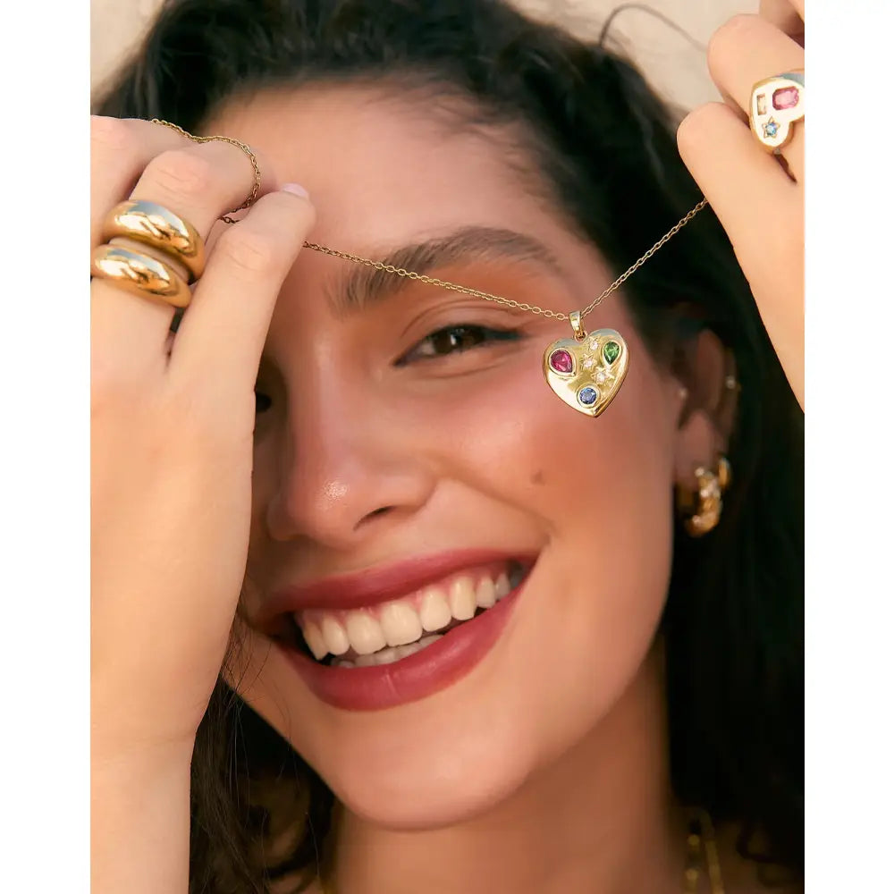 Bisou Heart Gold Necklace - Necklaces
