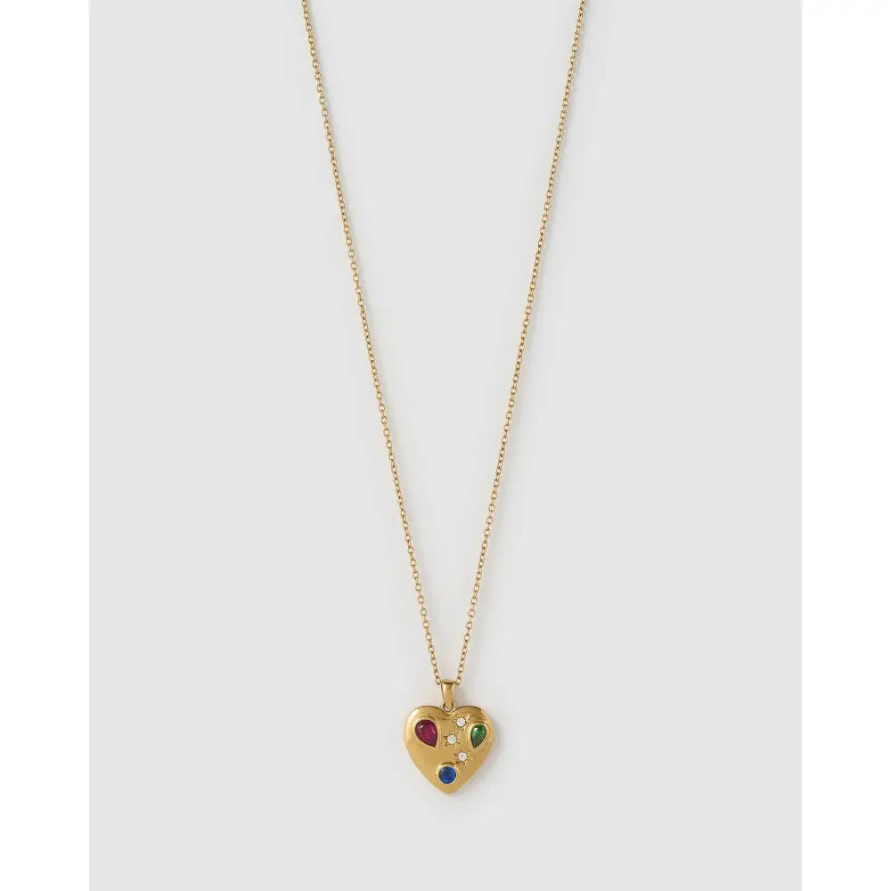 Bisou Heart Gold Necklace - Necklaces