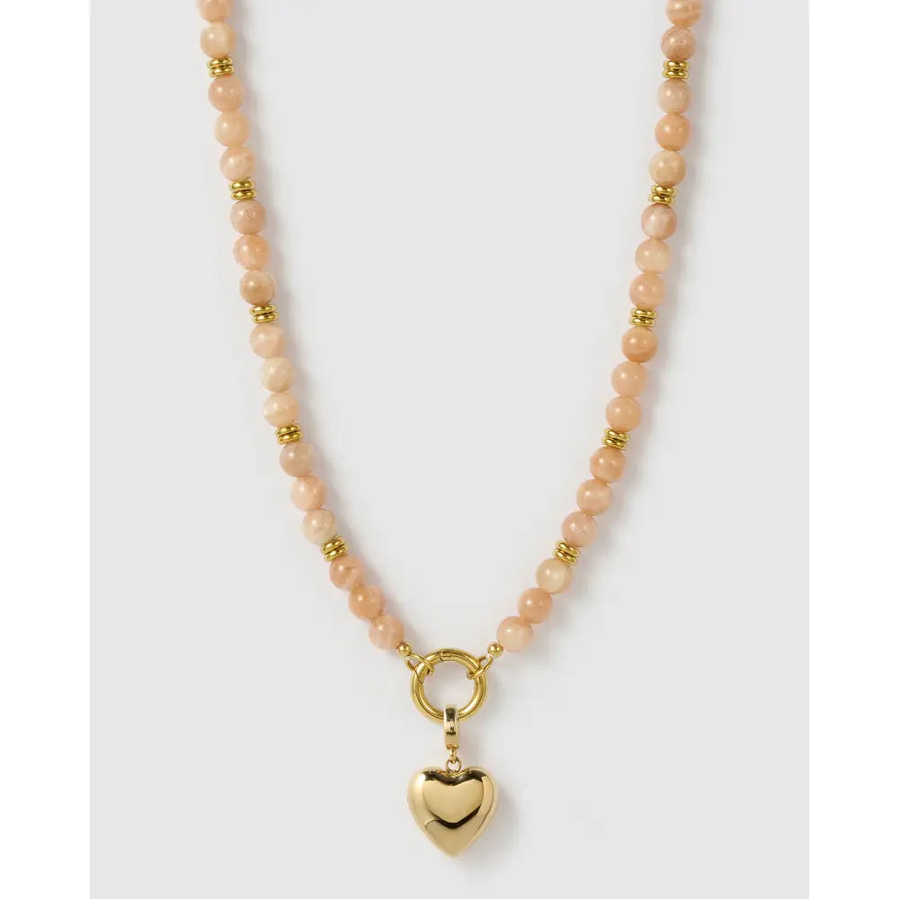 Blush Sunstone Charm Gold Necklace - Short - Necklaces