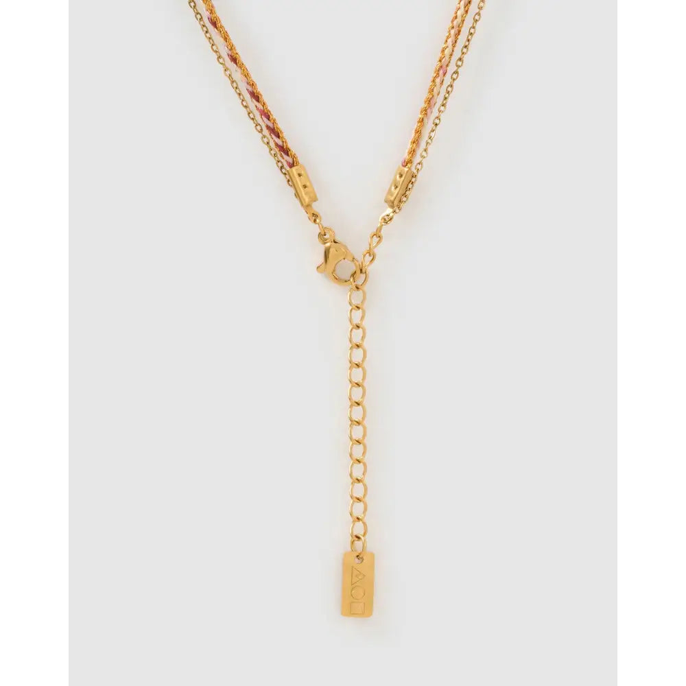 Bubble Letter Blush Gold Necklace - Necklaces