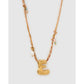 Bubble Letter Blush Gold Necklace - E - Necklaces