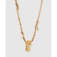 Bubble Letter Blush Gold Necklace - F - Necklaces