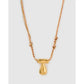Bubble Letter Blush Gold Necklace - T - Necklaces