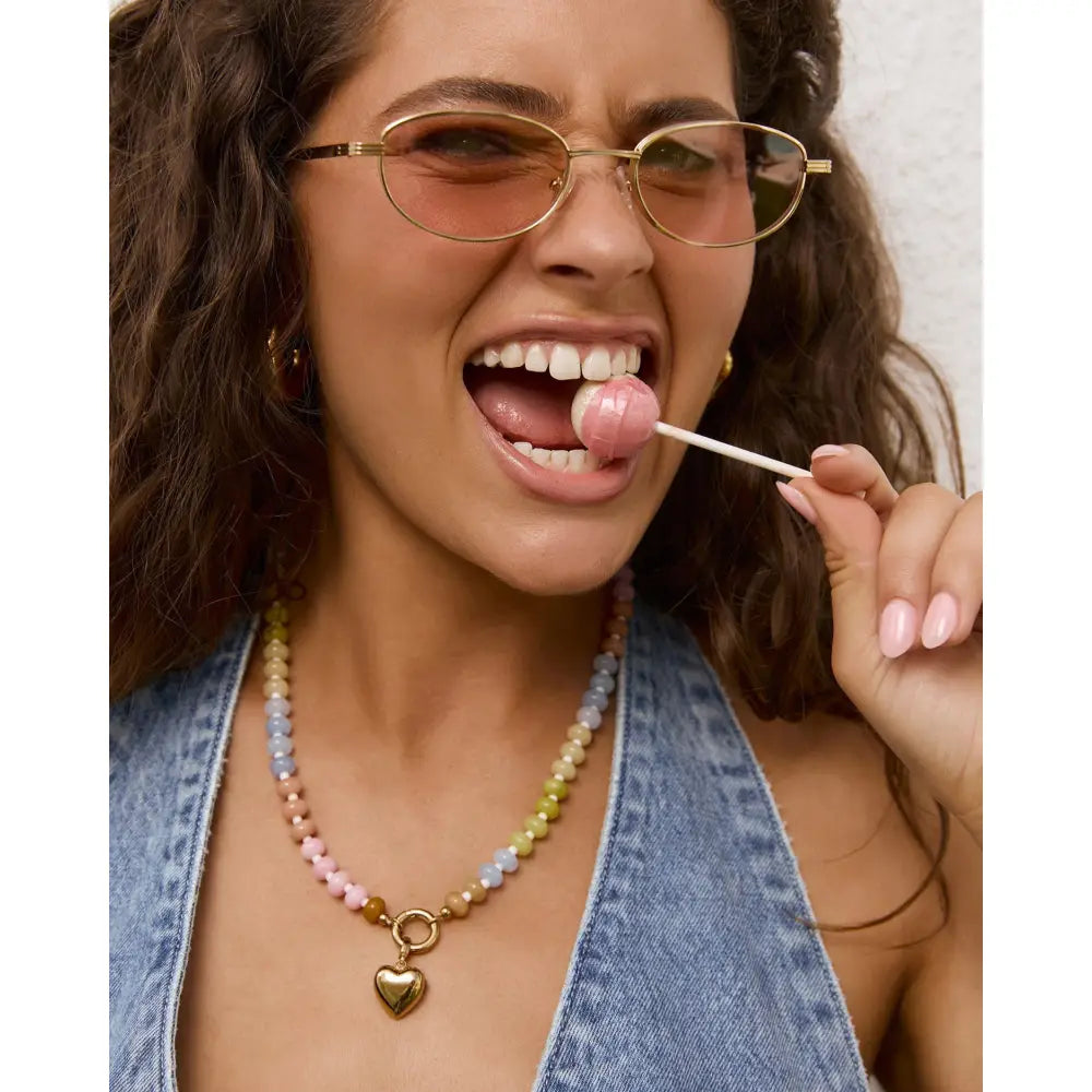 Candy Heart Gold Necklace - Necklaces